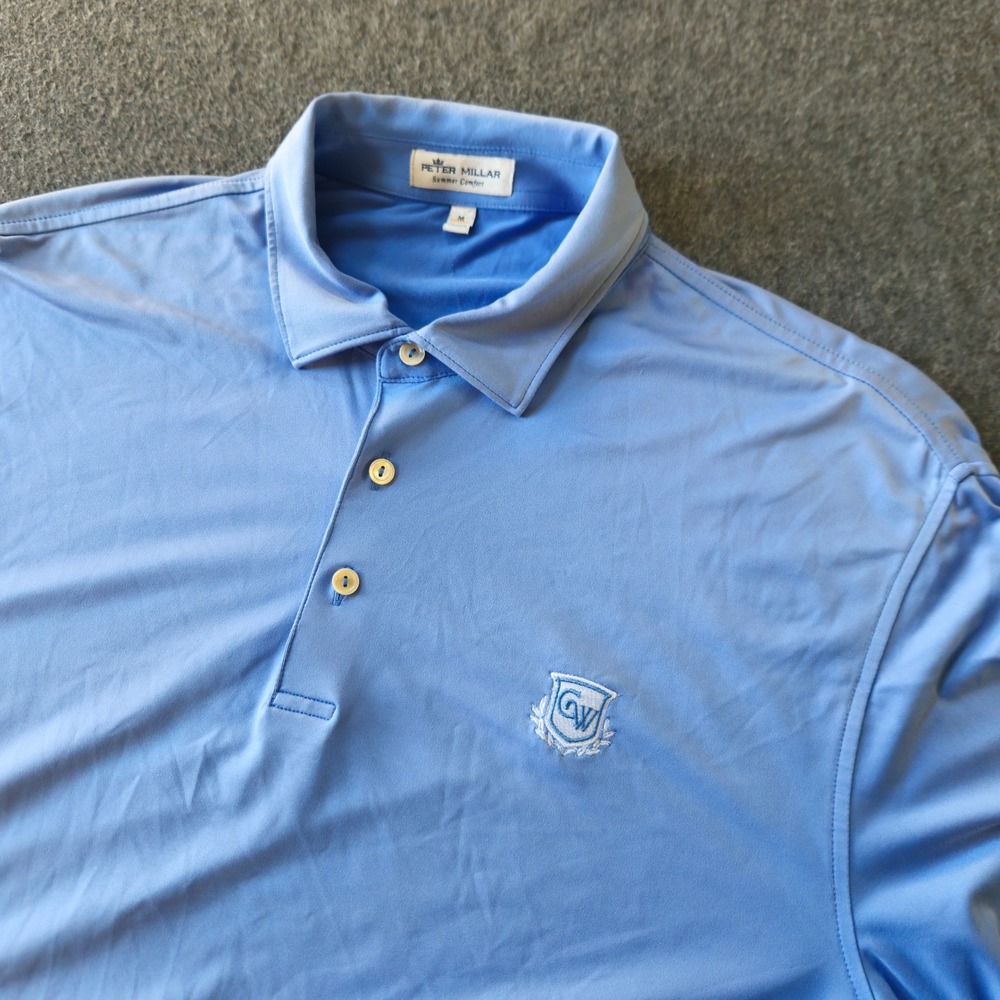 Peter Millar Summer Comfort Carlton Woods Golf Logo Polo Medium Country Club